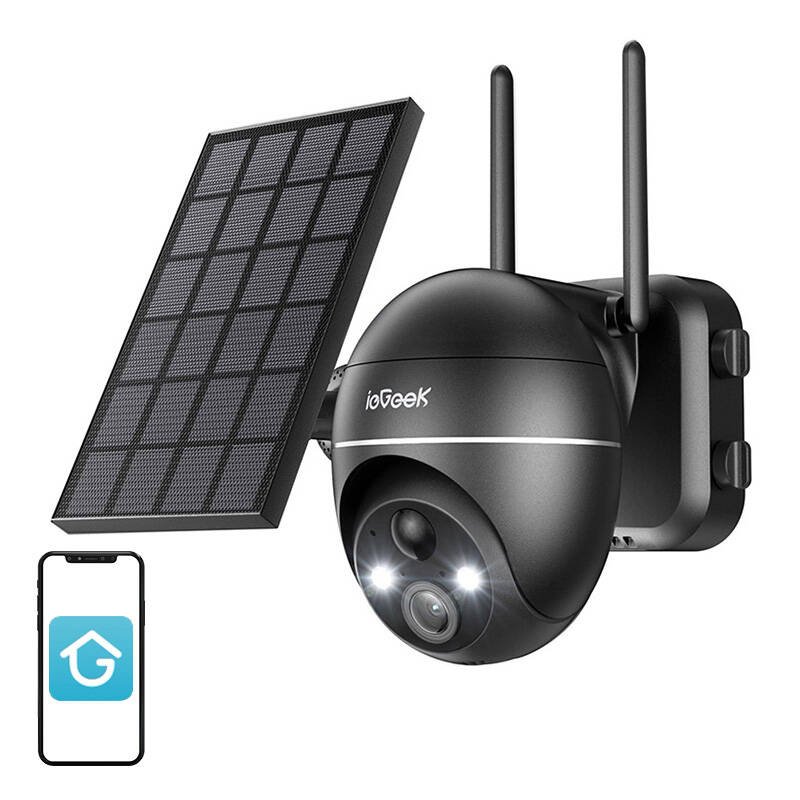 Bevielė 5MP WiFi lauko kamera ieGeek ZS-GX4S Juoda su saulės panele