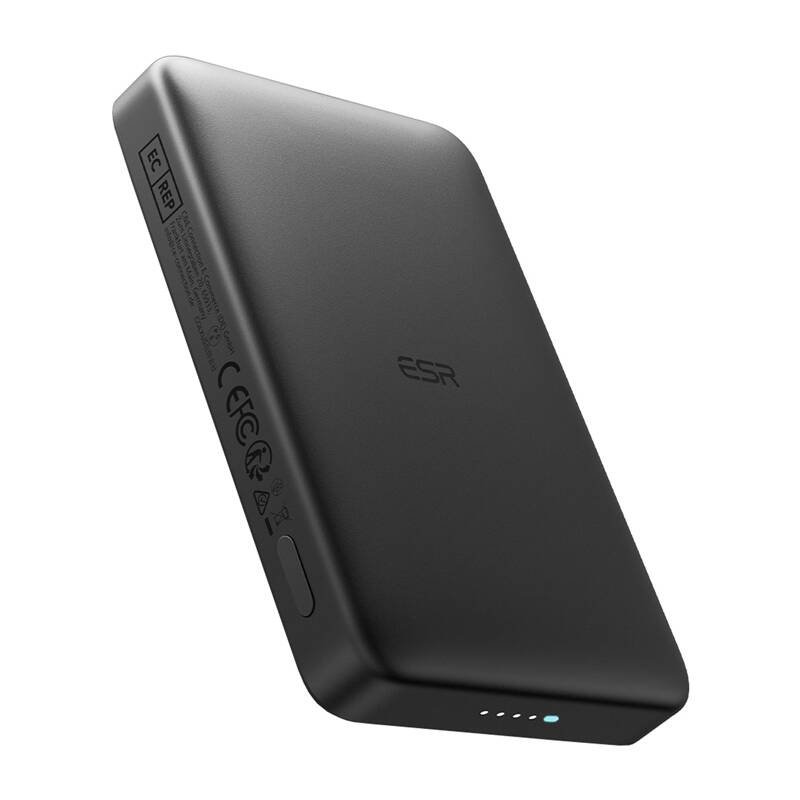 ESR Qi2 MagSlim 10000 mAh magnetinis maitinimo blokas (juodas)