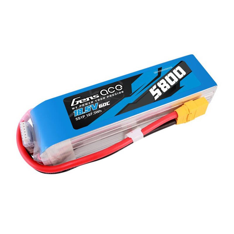 Gens ace 5800mAh 60C 18,5V 5S1P Lipo baterijos paketas su XT90 jungtimi