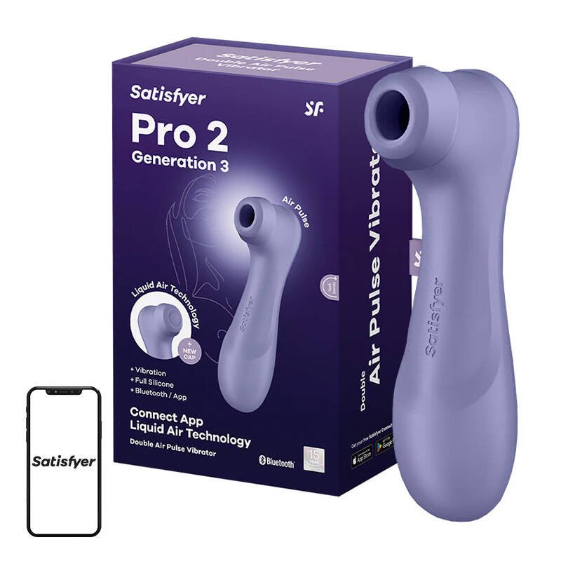 Klitorinis masažuoklis su programėle Satisfyer Pro 2 Generation 3 (violetinis)