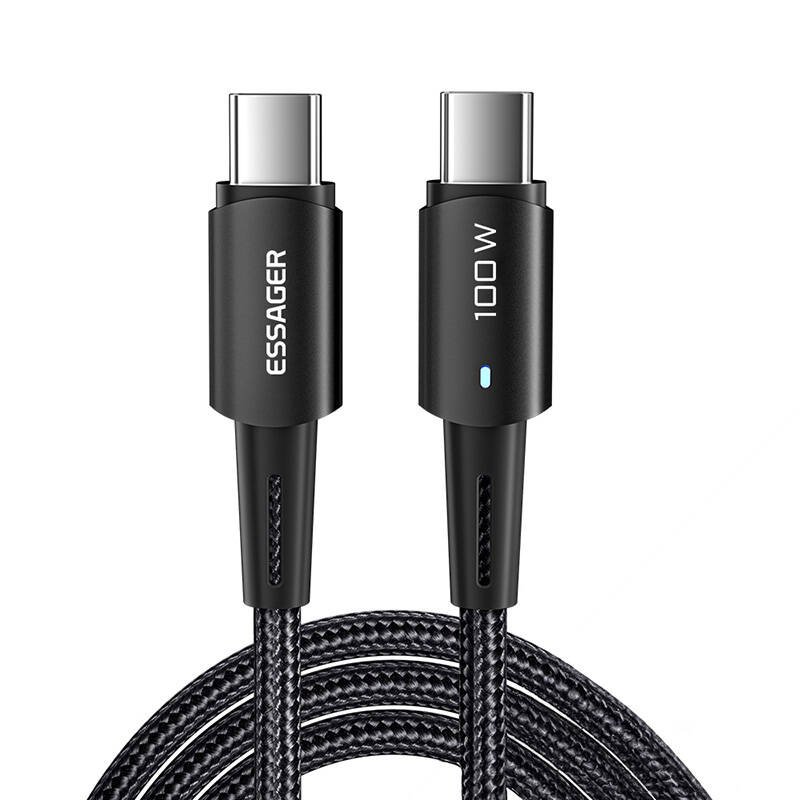 USB-C į USB-C kabelis 100W Essager 1m (juodas)
