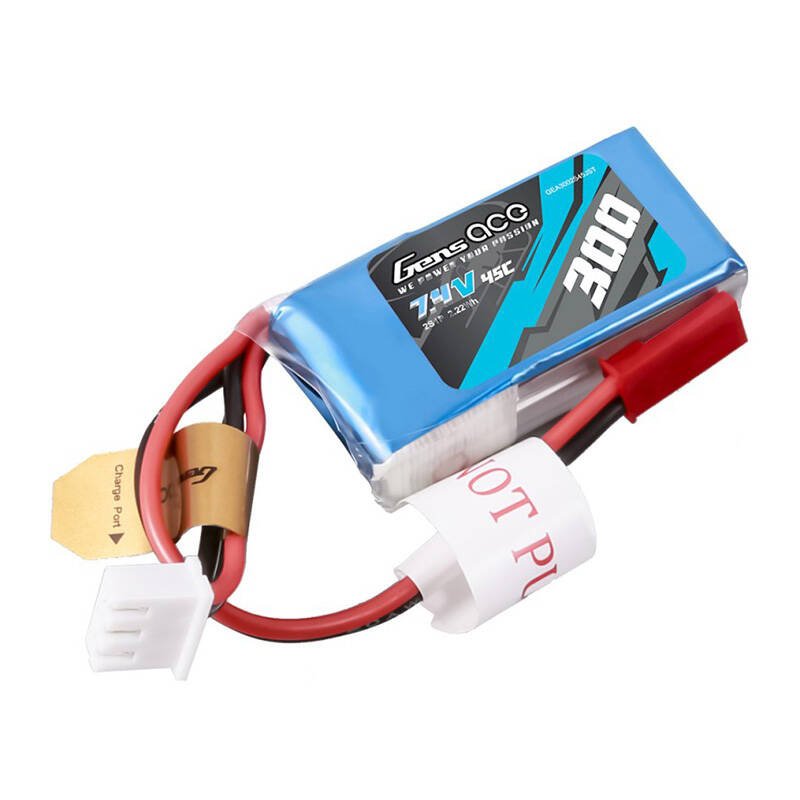 Gens ace 300mAh 7,4V 45C 2S1P Lipo baterijos paketas su JST-SYP jungtimi
