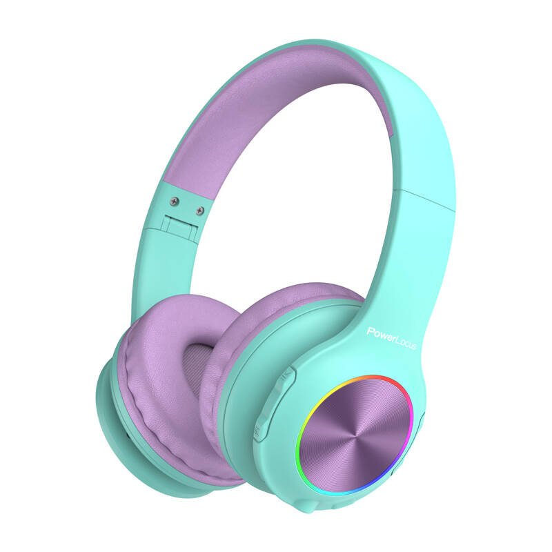Belaidės ausinės vaikams PowerLocus PLED (mėlynos ir violetinės spalvos)