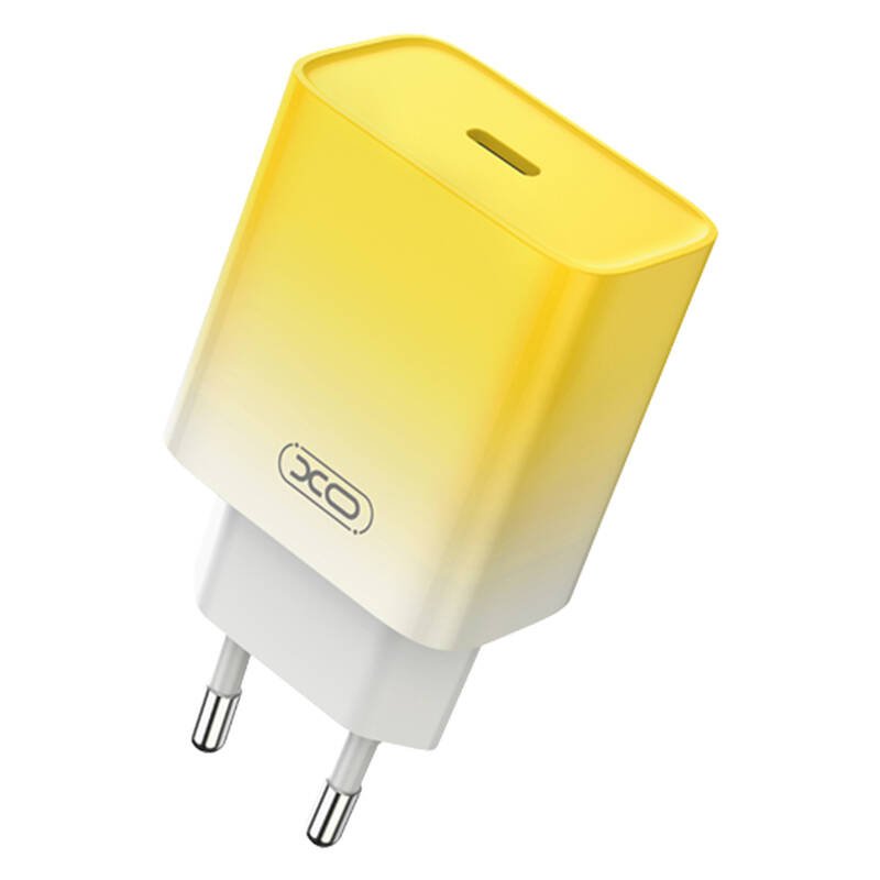 Sieninis įkroviklis XO CE18, USB-C, PD30W (geltonas)