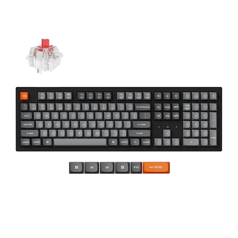 Keychron K10 Max RGB raudonas jungiklis bevielė klaviatūra (juoda) [K10M-B1]