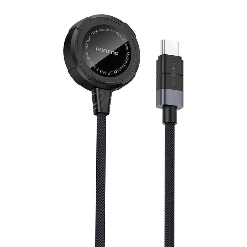 Foneng W02 belaidis įkroviklis Apple Watch laikrodžiui 2,5 W, 1 m (juodas)