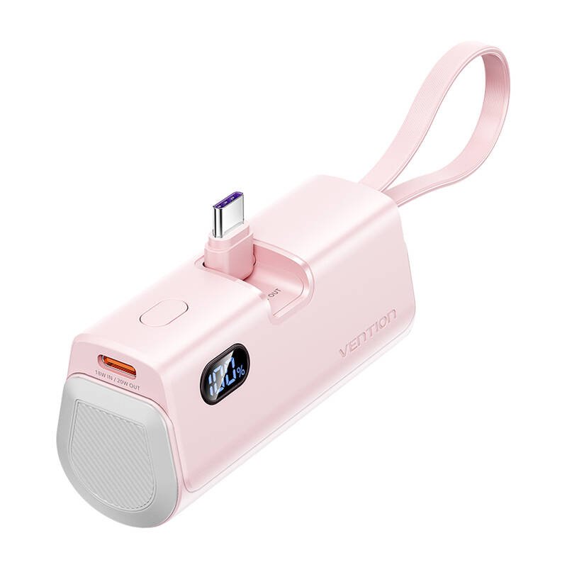 Powerbank Vention LED ekranas 4800mAh 22,5W FHQP0 (rožinis)