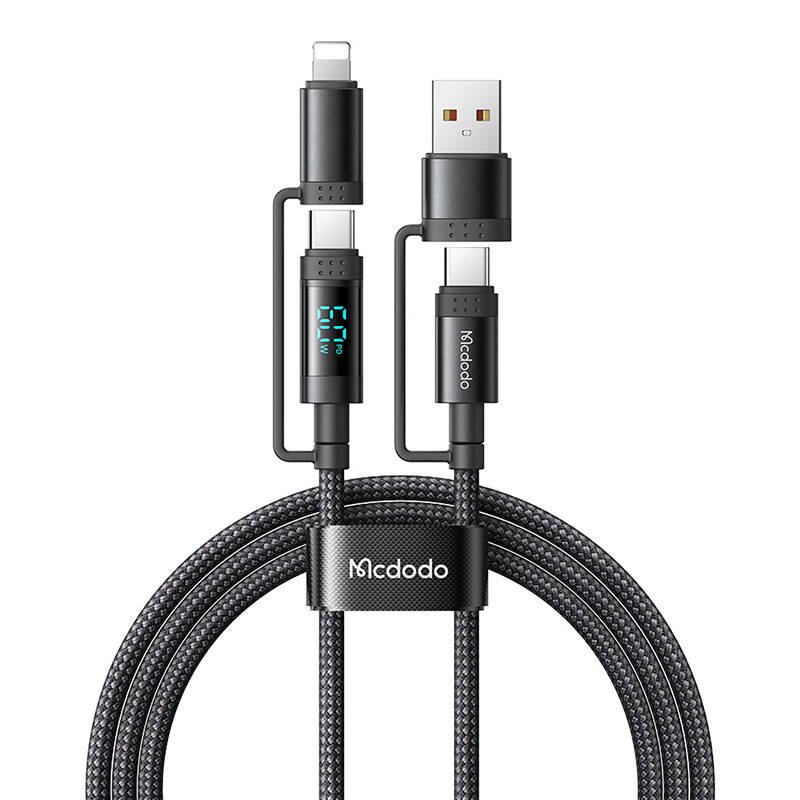 McDodo 4-in-1 USB-C/A į USB-C/Lightning kabelis CA-1990 1.2m (juodas)