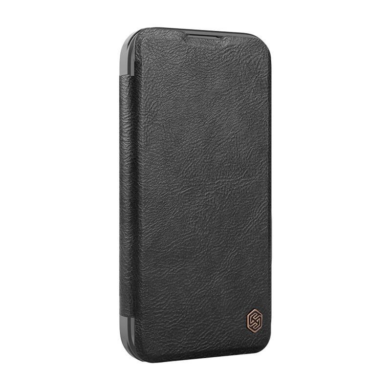 Etui Nillkin Qin Prop Leather iPhone 16 (juodas)