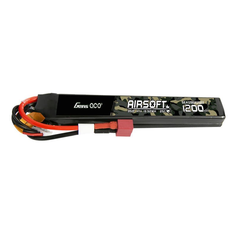 Gens ace 25C 1200mAh 3S1P 11.1V Saddle airsoft ginklo Lipo baterija su T jungtimi