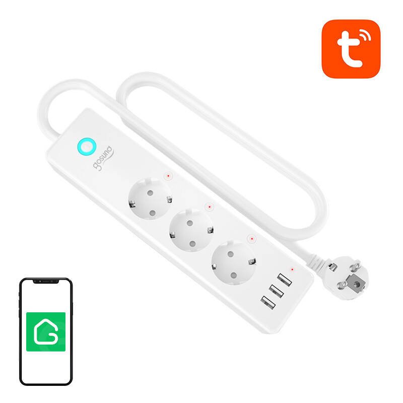 Gosund P1 PLUS išmanus ilgintuvas (3x AC schuko, 3x USB-A) Tuya