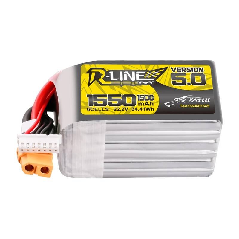 Lipo Tattu R-Line Version 5.0 1550mAh 22.2V 150C 6S baterija su XT60 jungtimi