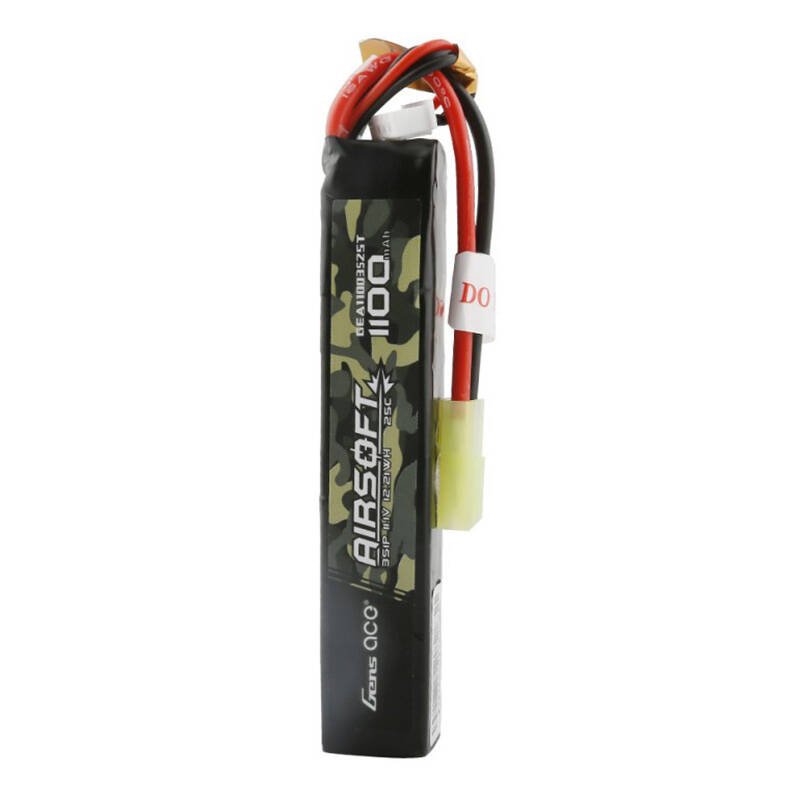 Gens ace 25C 1100mAh 3S1P 11.1V airsoft ginklo Lipo baterija su mini Tamiya jungtimi