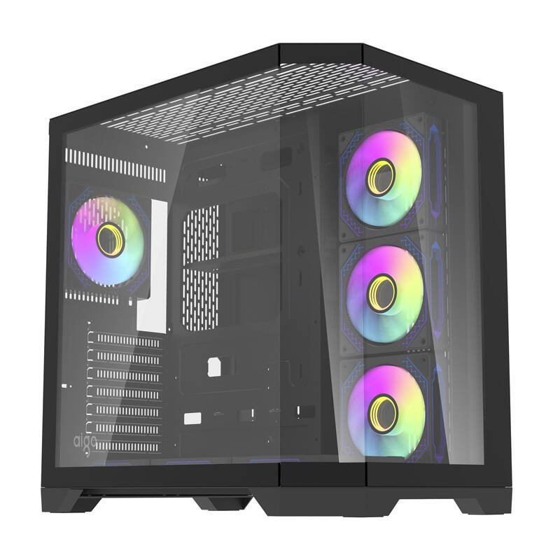 Darkflash FT418 PRO kompiuterio korpusas + 7 ARGB ventiliatoriai (juodas)