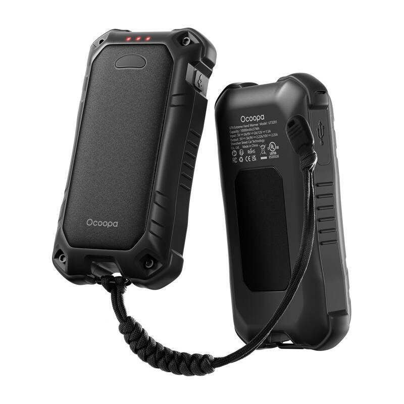 Ocoopa UT4 Extreme rankų šildytuvas su baterijos funkcija 2x5000 mAh, USB-C, juodas