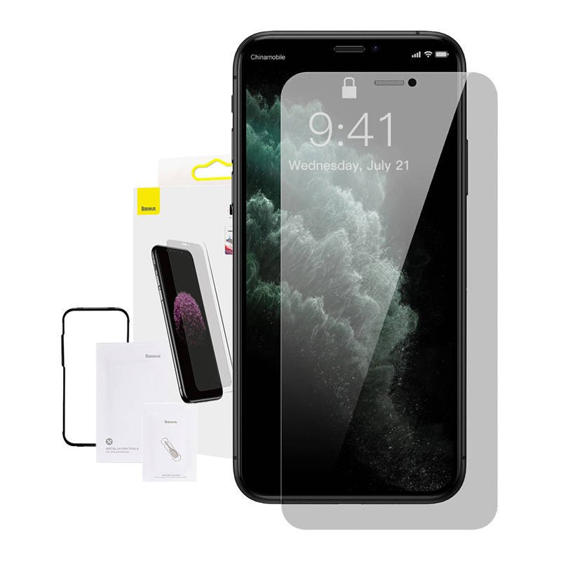 Baseus 0,3 mm viso ekrano ir viso stiklo grūdintas stiklas (1 vnt. pakuotė), skirtas iPhone XR/11 6,1 col.