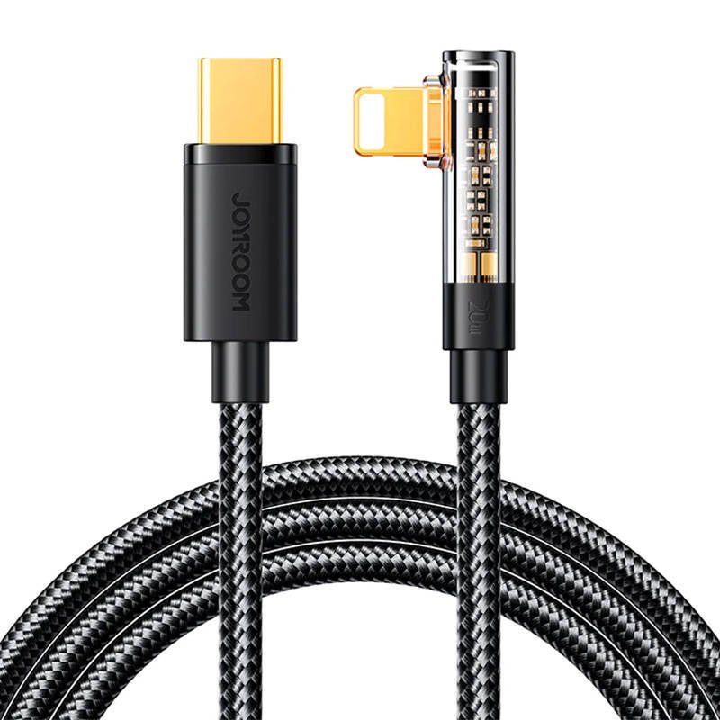 Joyroom S-C Lightning Angle 20W 1,2 m ilgio USB į USB-C Lightning kabelis S-CL020A6 (juodas)