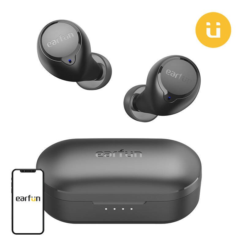 Belaidės ausinės TWS EarFun Free 1S (juodos spalvos)