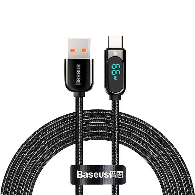 Baseus ekrano kabelis USB prie C tipo, 66 W, 2 m (juodas)