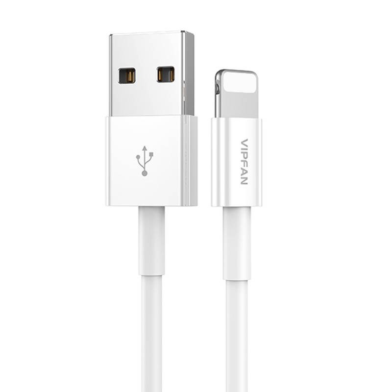 USB ir Lightning kabelis VFAN X03, 3A, 1 m (baltas)