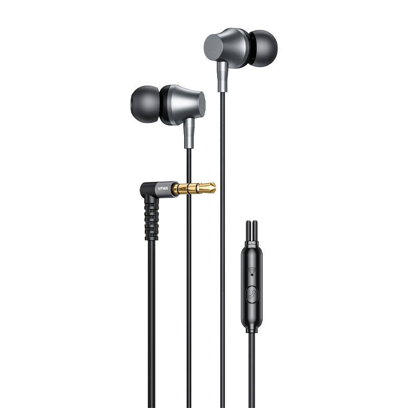 Laidinės ausinės į ausis VFAN M17, 3,5 mm jungtis (juoda)
