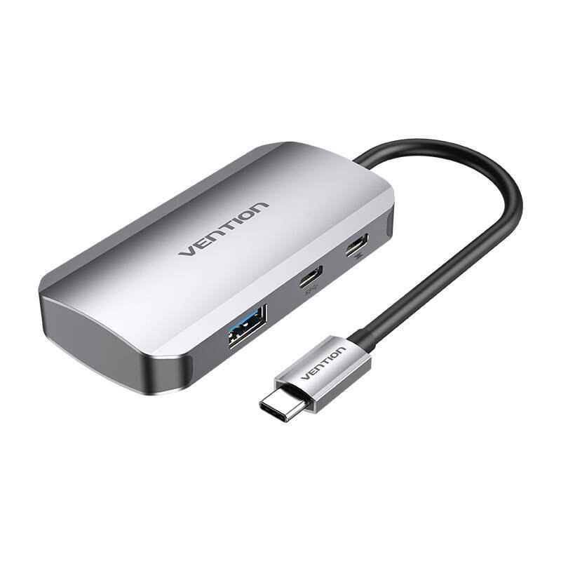 USB-C į USB-C dokų stotis, 3x USB3.0, PD 0,15m Vention TNDHB, pilka