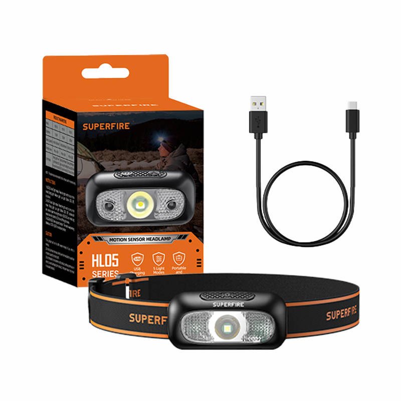 Prožektorius ant galvos Superfire HL05-D, 110 lm, USB