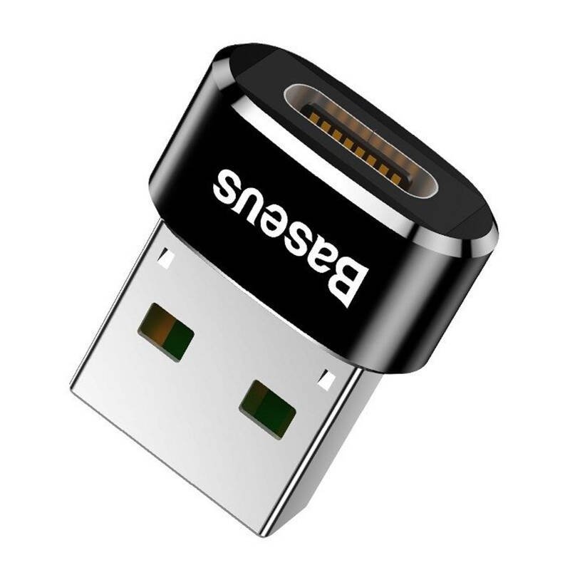 Baseus USB-C į USB-A adapteris 3A (juodas)