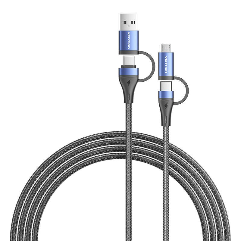 Kabelis 4in1 USB 2.0 Vention CTLLH 2 m (juodas)