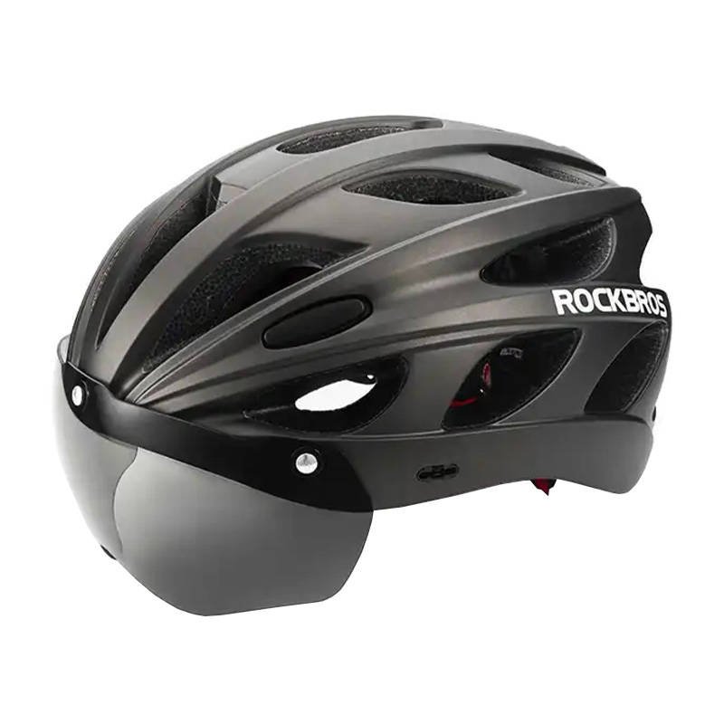 Dviratininko šalmas su akiniais Rockbros TT-16 (juodas)