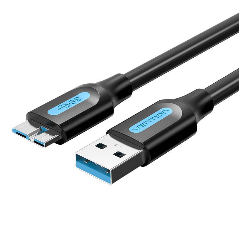 USB 3.0 A į Micro-B kabelis Vention COPBG 2A 1,5m (Juodas PVC)