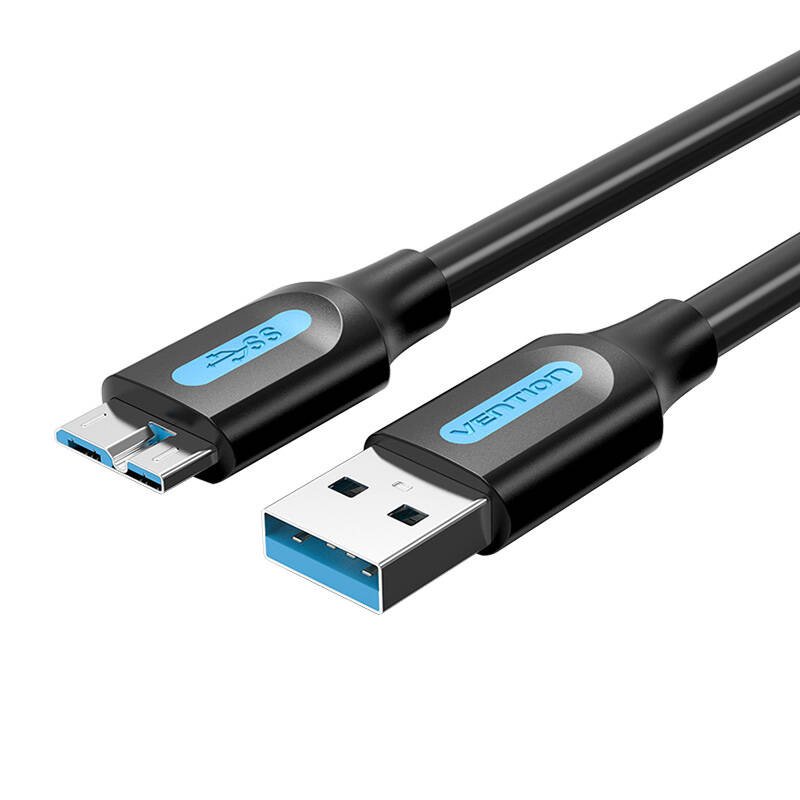 USB 3.0 A į Micro-B kabelis Vention COPBD 2A 0,5m (Juodas PVC)