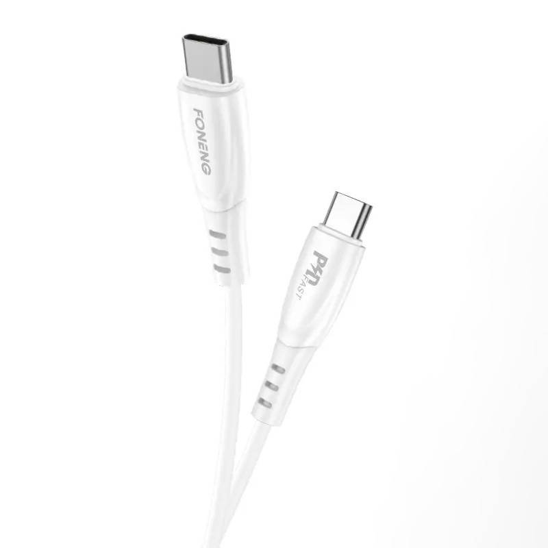 USB-C į USB-C kabelis Foneng X73, 60 W, 1 m (baltas)