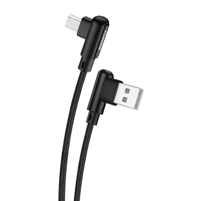 Foneng X70 kampinis USB-Mikro USB kabelis, 3A, 1 m (juodas)