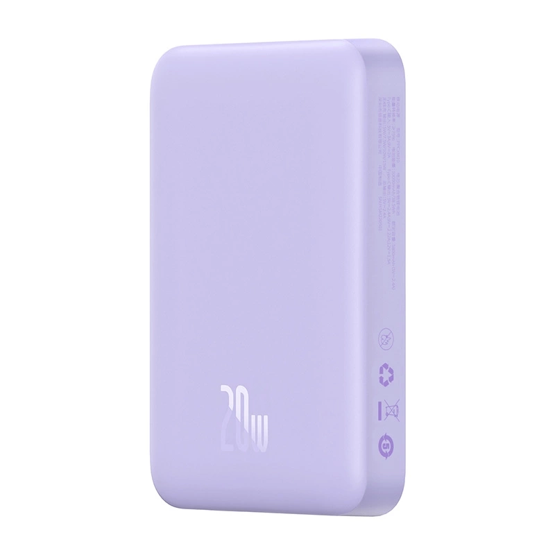 Išorinė baterija Baseus Magnetic Mini 10000 mAh, USB-C 20 W, MagSafe (purpurinis)
