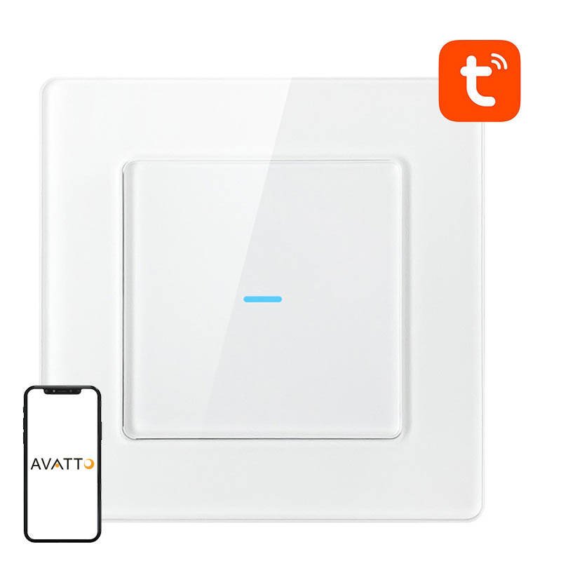 Išmanusis šviesos jungiklis WiFi Avatto N-TS10-W1 1 kanalo TUYA (baltas)