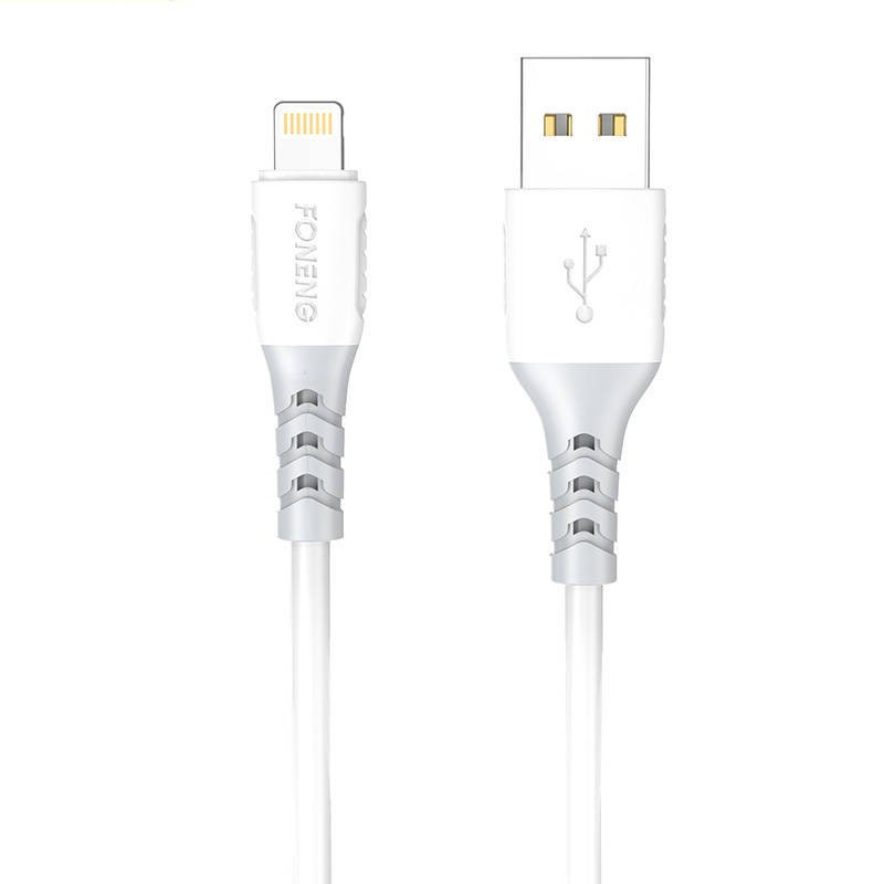 USB ir Lightning kabelis Foneng X66, 20 W, 3A, 1 m (baltas)