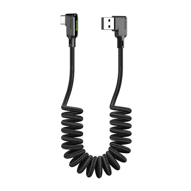 USB ir USB-C kabelis, Mcdodo CA-7310, kampinis, 1,8 m (juodas)