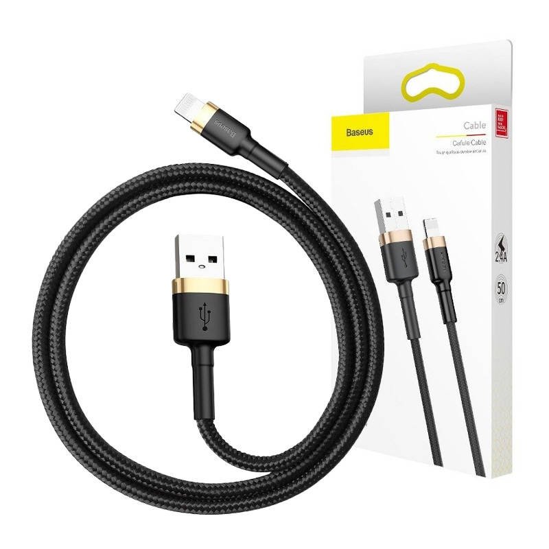 Baseus Cafule USB Lightning kabelis 2 A 3 m (auksinis+juodas)