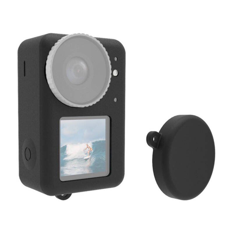 Silikoninis dėklas Puluz DJI Osmo Action 4/3 su objektyvo dangteliu (juodas)