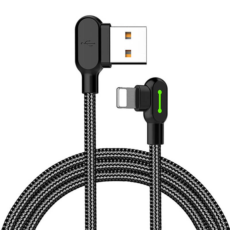 Kampinis USB Lightning kabelis Mcdodo CA-4674 LED, 0,5 m (juodas)
