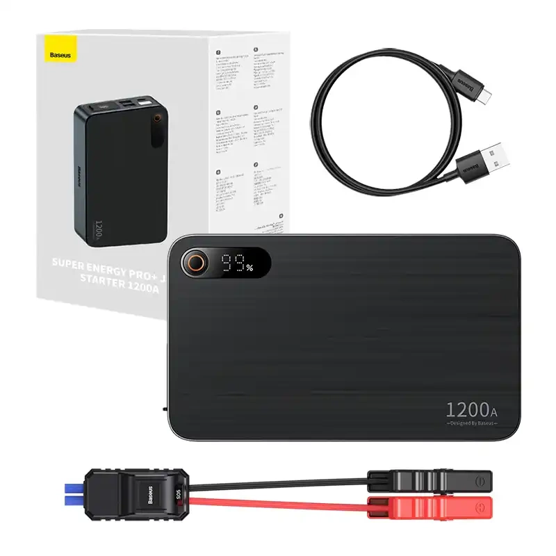 Automobilio startuoklis Baseus Black Super Energy Pro+ 1200A (juodas)