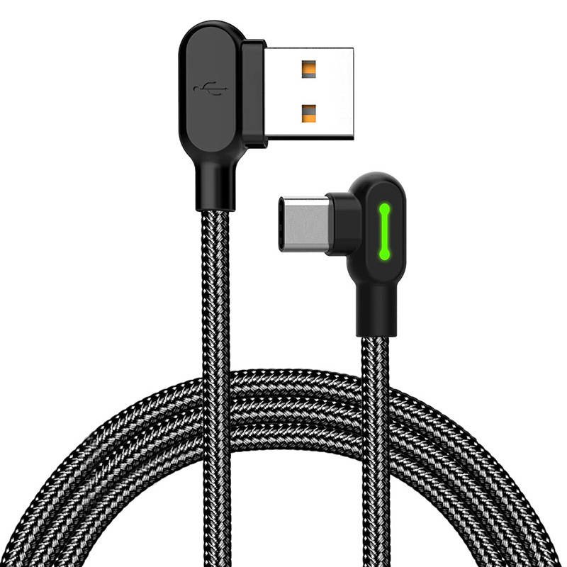 USB ir USB-C kabelis Mcdodo CA-5280 LED, 3 m (juodas)