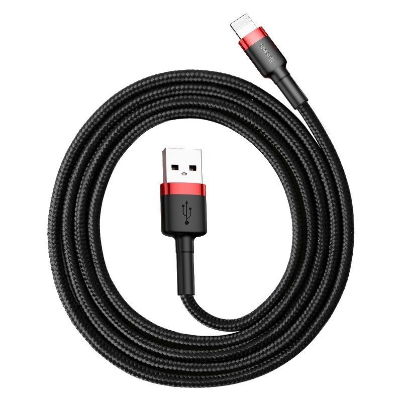 Baseus Cafule USB Lightning kabelis 2,4A 0,5 m (raudonas+juodas)