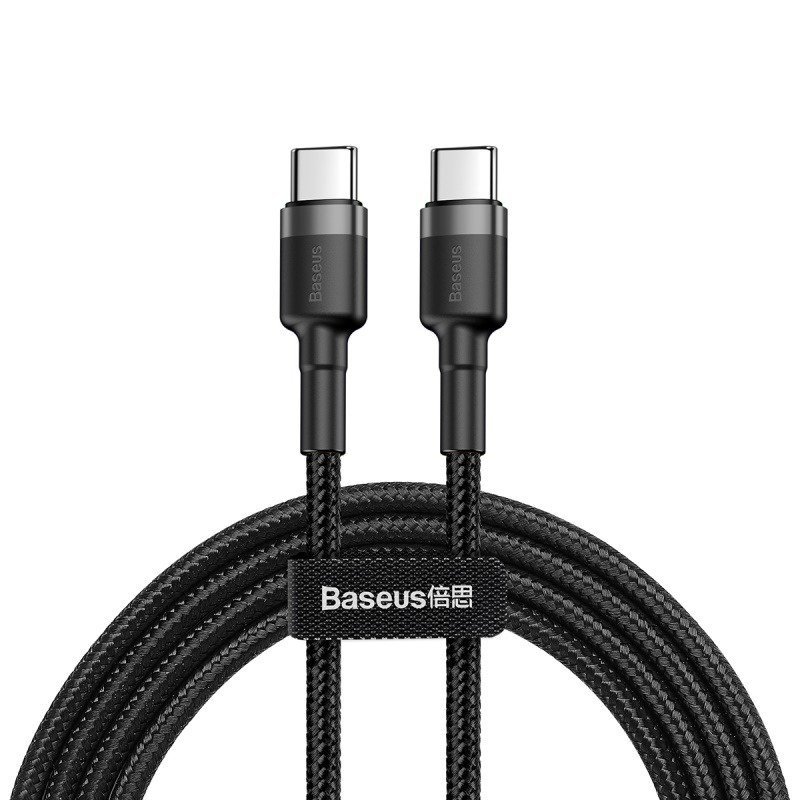 Baseus Cafule kabelis USB-C PD 2.0 QC 3.0 60W 1m (juodas+pilkas)