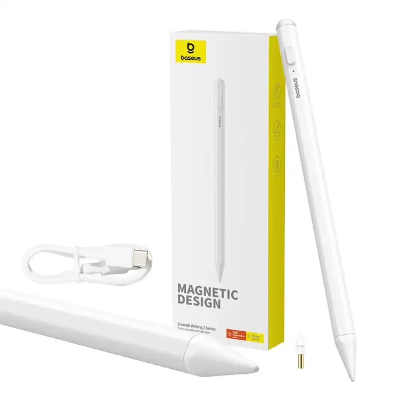 Sklandus rašymas 2 Baseus Stylus Lite su LED indikatoriumi (baltas)