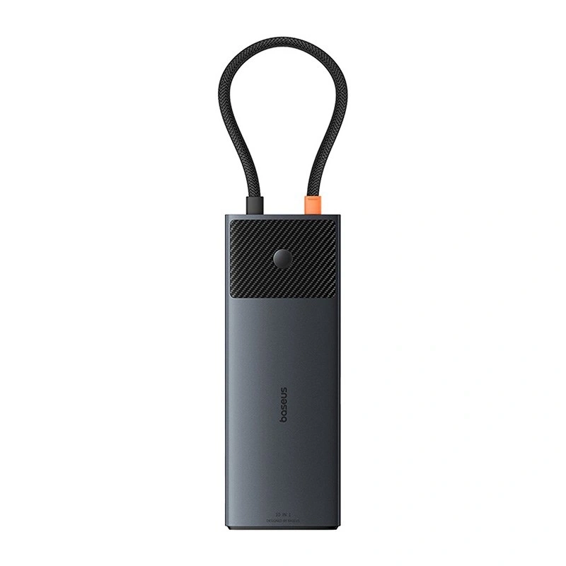 Adapteris Hub 10in1 Baseus USB-C - 2xHDMI, 3xUSB-A, USB-C, RJ45, SD/TF, PD (juodas)