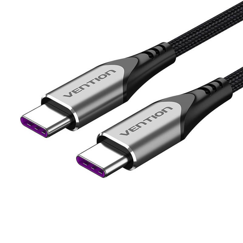 Kabelis USB-C 2.0 į USB-C Vention TAEHF PD 100W 1m (pilkas)
