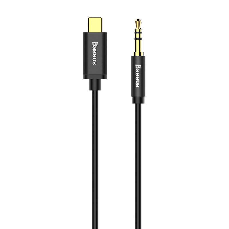Baseus Yiven garso kabelis USB-C - mini jack 3,5 mm, 1,2 m (juodas)