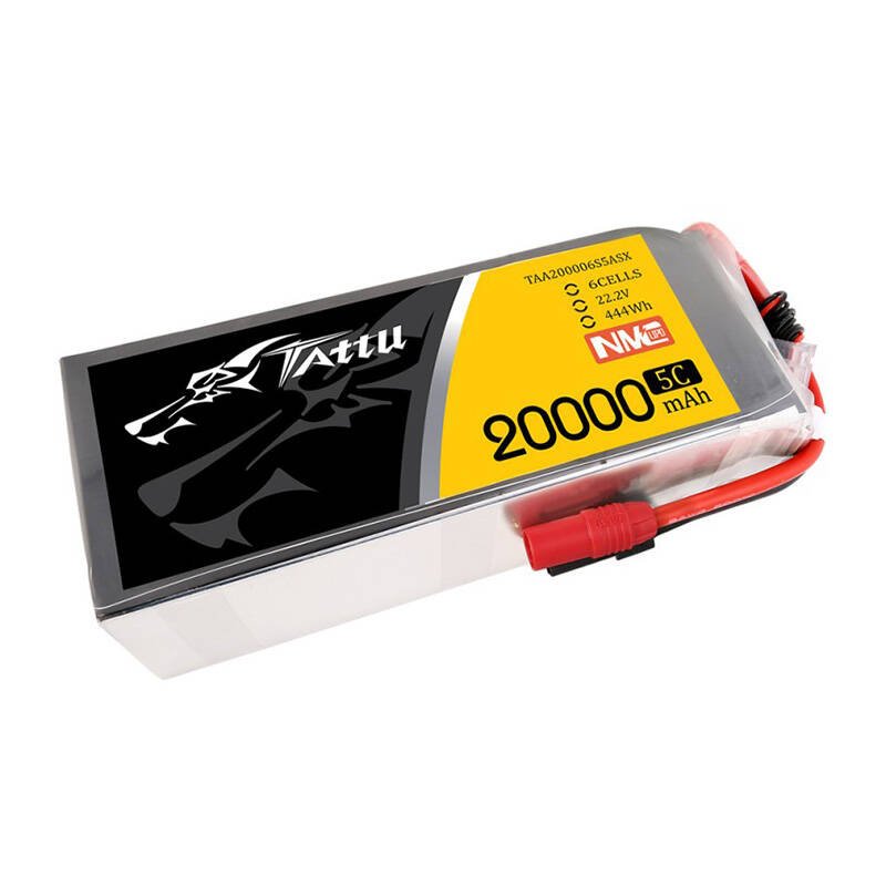Baterija Tattu NMC 20000 mAh 22,2 V 5C 6S1P LiPo su AS150+XT150 jungtimi